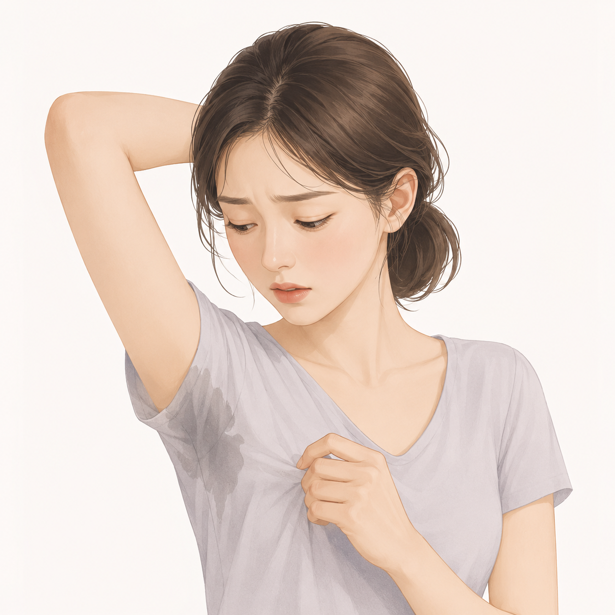 Underarm sweat stains